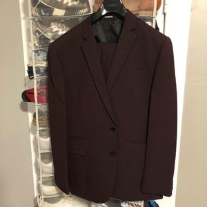 Express Burgundy Slim-Fit Suit